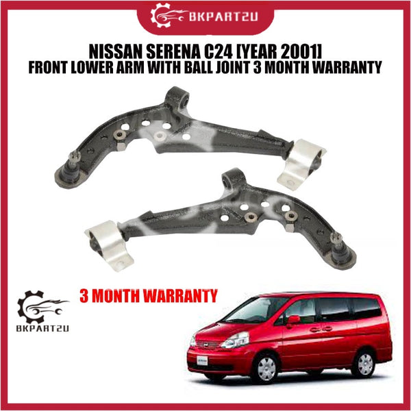 NISSAN SERENA C24 [YEAR 2001] FRONT LOWER ARM WITH BALL JOINT 3 MONTH WARRANTY