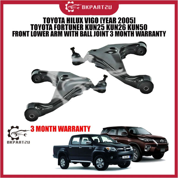 TOYOTA HILUX VIGO [YEAR 2005] TOYOTA FORTUNER KUN25 KUN26 KUN50 FRONT LOWER ARM WITH BALL JOINT 3 MONTH WARRANTY
