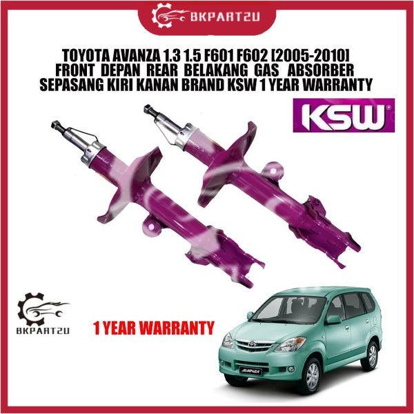 TOYOTA AVANZA 1.3 1.5 F601 F602 [2005-2010] FRONT DEPAN REAR BELAKANG GAS ABSORBER SEPASANG KIRI KANAN BRAND KSW