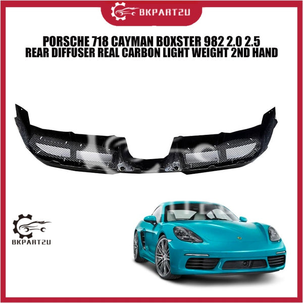 PORSCHE 718 CAYMAN BOXSTER 982 2.0 2.5 REAR DIFFUSER REAL CARBON LIGHT WEIGHT 2ND HAND