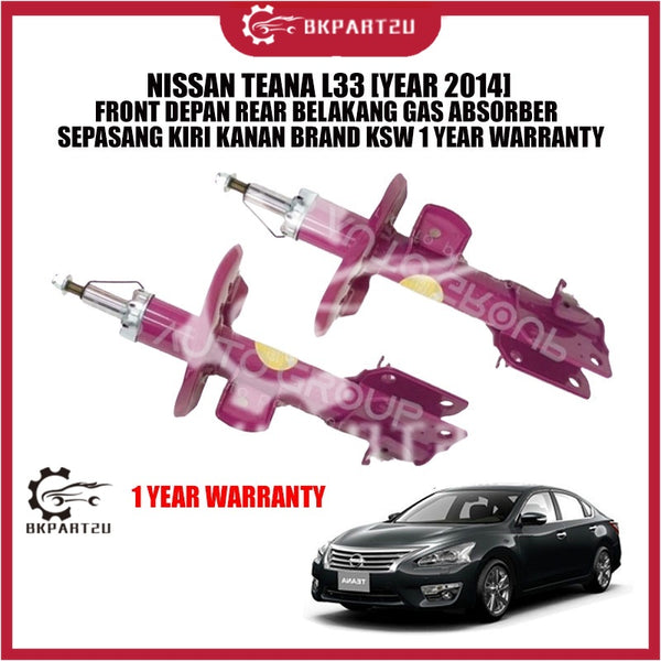 NISSAN TEANA L33 [YEAR 2014] FRONT DEPAN REAR BELAKANG GAS ABSORBER SEPASANG KIRI KANAN BRAND KSW 1 YEAR WARRANTY