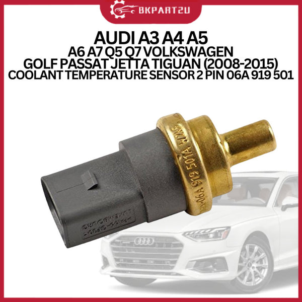 AUDI A4 A5 A6 A7 Q5 Q7 GOLF PASSAT JETTA TIGUAN 2008-2015 COOLANT TEMPERATURE SENSOR 2PIN 06A919501A