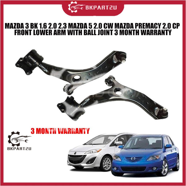 MAZDA 3 BK 1.6 2.0 2.3 MAZDA 5 2.0 CW MAZDA PREMACY 2.0 CP FRONT LOWER ARM WITH BALL JOINT 3 MONTH WARRANTY