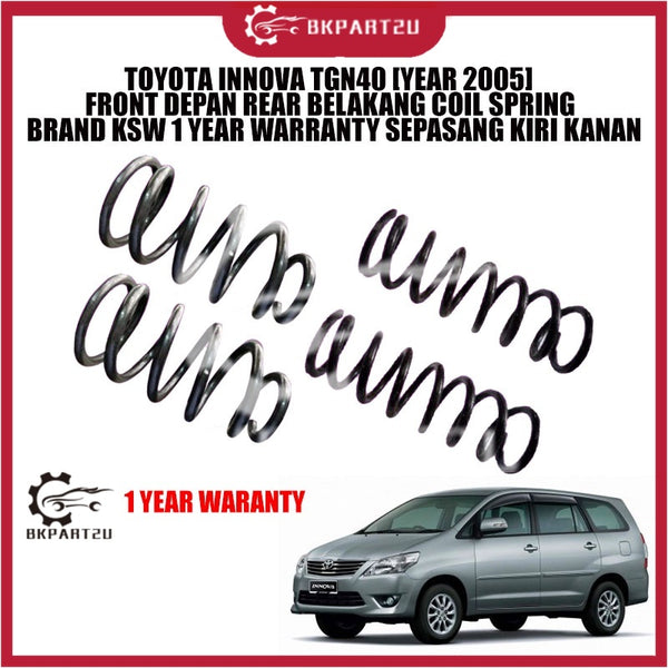 TOYOTA INNOVA TGN40 [YEAR 2005] FRONT DEPAN REAR BELAKANG COIL SPRING BRAND KSW 1 YEAR WARRANTY SEPASANG KIRI KANAN