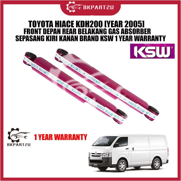 TOYOTA HIACE KDH200 [YEAR 2005] FRONT DEPAN REAR BELAKANG GAS ABSORBER SEPASANG KSW 1 YEAR WARRANTY