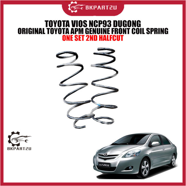 TOYOTA VIOS NCP93 DUGONG ORIGINAL TOYOTA APM GENUINE FRONT COIL SPRING  ONE SET 2ND HALFCUT