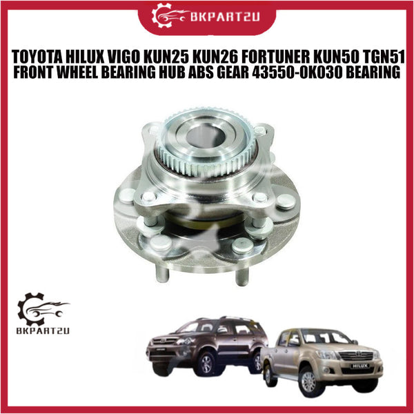 TOYOTA HILUX VIGO KUN25 KUN26 FORTUNER KUN50 TGN51 FRONT WHEEL BEARING HUB ABS GEAR 43550-0K030 BEARING
