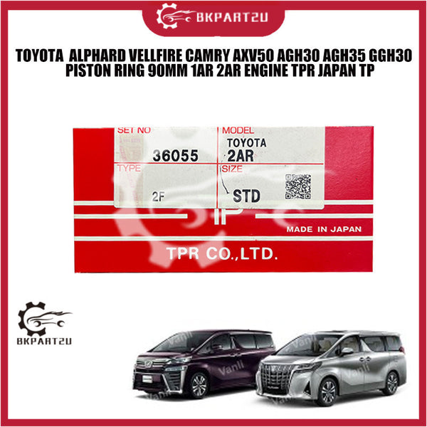 TOYOTA  ALPHARD VELLFIRE CAMRY AXV50 AGH30 AGH35 GGH30 PISTON RING 90MM 1AR 2AR ENGINE TPR JAPAN TP