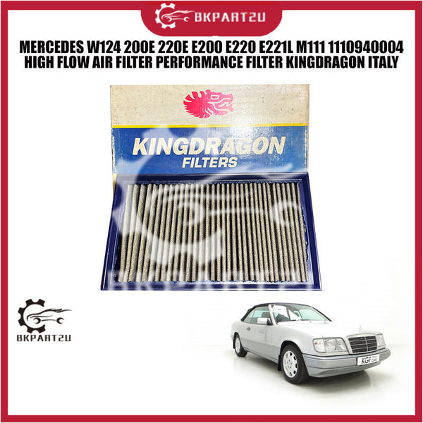 MERCEDES W124 200E 220E E200 E220 E221L M111 1110940004 HIGH FLOW AIR FILTER PERFORMANCE FILTER KINGDRAGON ITALY