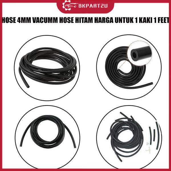 HOSE 4MM VACUMM HOSE HITAM HARGA UNTUK 1 KAKI 1 FEET