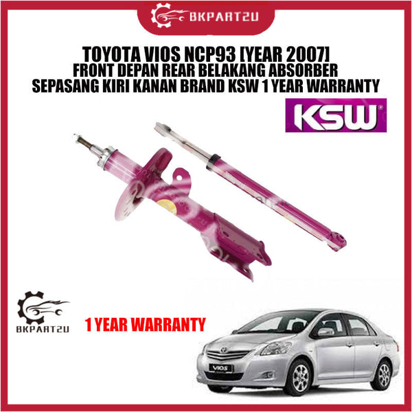 TOYOTA VIOS NCP93 [YEAR 2007] FRONT DEPAN REAR BELAKANG ABSORBER SEPASANG KIRI KANAN BRAND KSW 1 YEAR WARRANTY