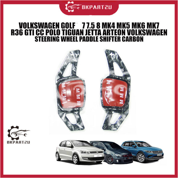 GOLF 7 7.5 8 MK4 MK5 MK6 MK7 R36 GTI CC POLO TIGUAN JETTA ARTEON VOLKSWAGEN STEERING WHEEL PADDLE SHIFTER CARBON
