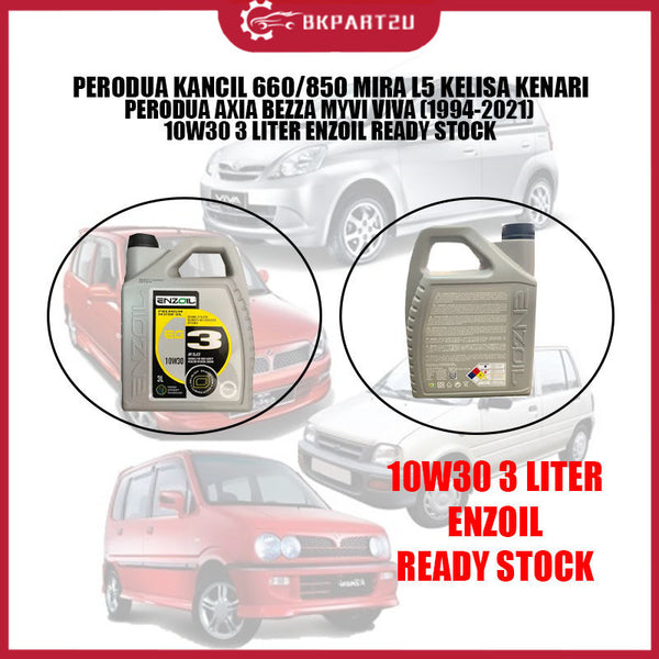 KANCIL MIRA L5 KELISA KENARI AXIA BEZZA MYVI VIVA 1994-2021 ENGINE OIL MINYAK HITAM 10W30 3 LITER