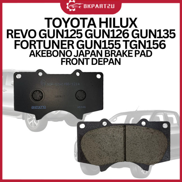 TOYOTA HILUX REVO GUN125 GUN126 GUN135 FORTUNER GUN155 TGN156  AKEBONO JAPAN BRAKE PAD FRONT DEPAN
