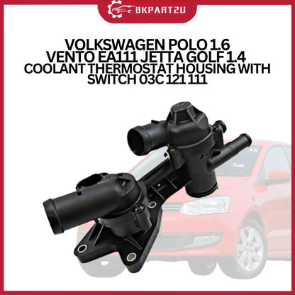 VOLKSWAGEN POLO 1.6 VENTO EA111 JETTA GOLF 1.4  COOLANT THERMOSTAT HOUSING WITH SWITCH 03C 121 111