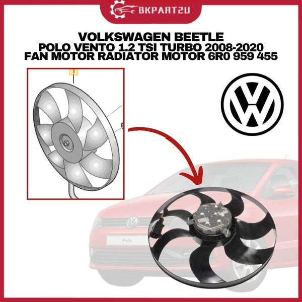 VOLKSWAGEN BEETLE POLO VENTO 1.2 TSI TURBO 2008-2020 FAN MOTOR RADIATOR MOTOR 6R0 959 455 3PIN