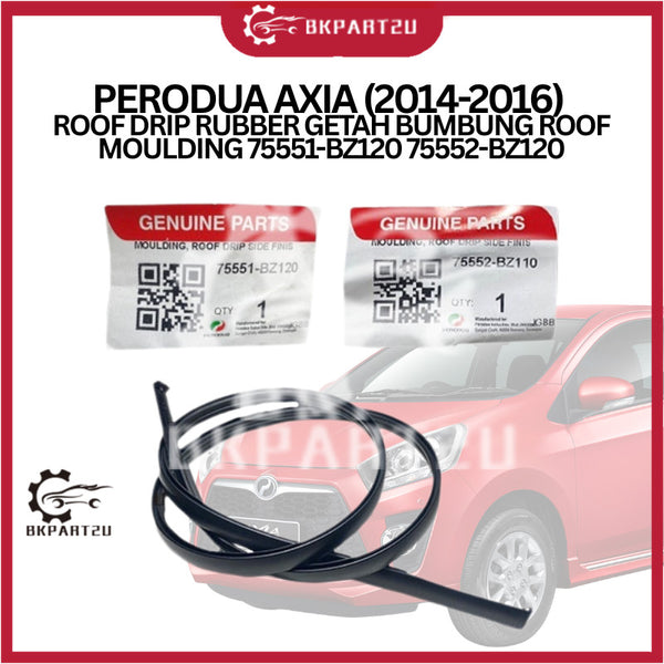 PERODUA AXIA (2014-2016) ROOF DRIP RUBBER GETAH BUMBUNG ROOF MOULDING 75551-BZ120 75552-BZ120