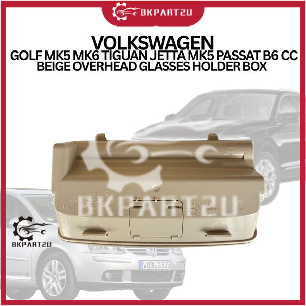 VOLKSWAGEN  GOLF MK5 MK6 TIGUAN JETTA MK5 PASSAT B6 CC BEIGE OVERHEAD GLASSES HOLDER BOX