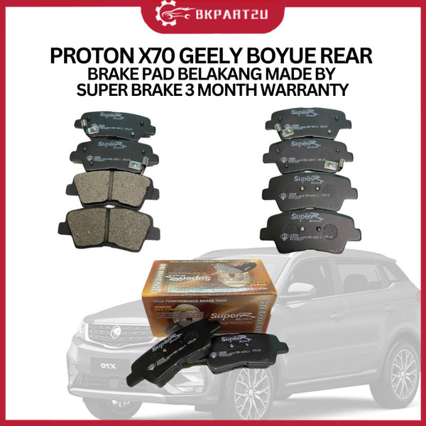 PROTON X70 GEELY BOYUE (2019-PRESENT) REAR BRAKE PAD BELAKANG MADE BY SUPER BRAKE 3 MONTH WARRANTY