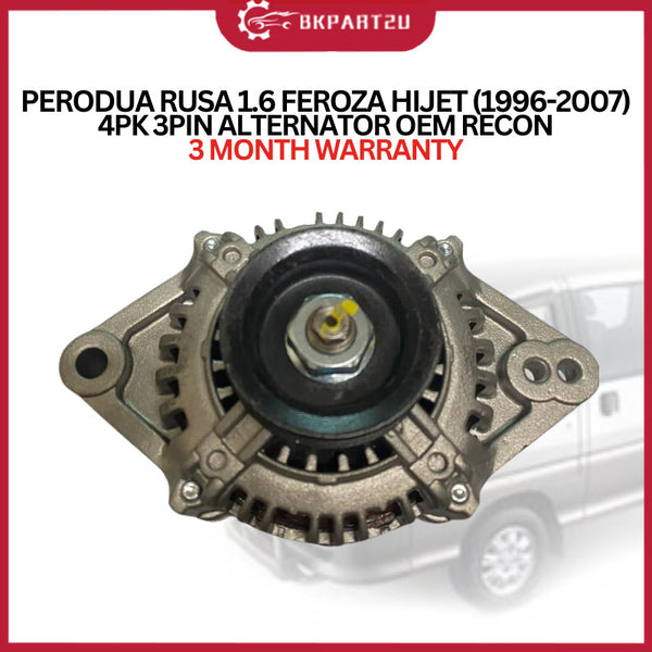 PERODUA RUSA 1.6 FEROZA HIJET (1996-2007) 4PK 3PIN ALTERNATOR OEM RECON 3 MONTH WARRANTY
