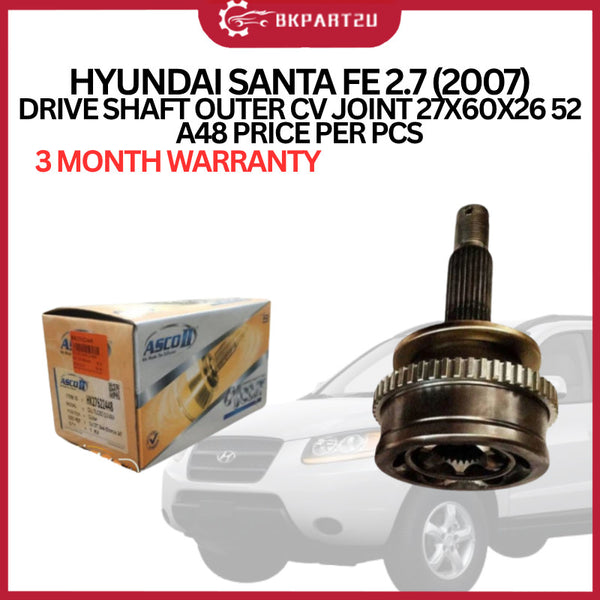 HYUNDAI SANTA FE 2.7 (2007)  DRIVE SHAFT OUTER CV JOINT 27X60X26 52  A48 PRICE PER PCS