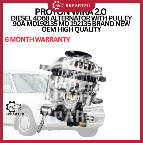 PROTON WIRA 2.0 DIESEL 4D68 ALTERNATOR WITH PULLEY 90A MD192135 MD 192135 BRAND NEW 6 MONTH WARRANTY OEM HIGH QUALITY