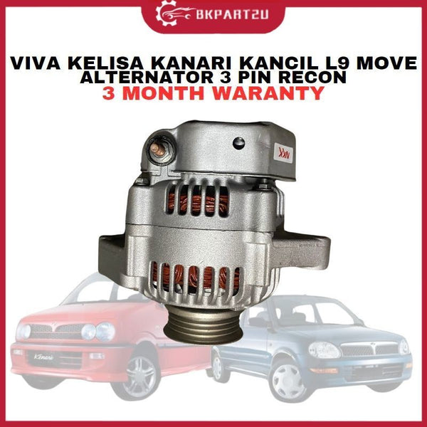 PERODUA VIVA KELISA KANARI KANCIL DAIHATSU L9 (2001-2007) ALTERNATOR 3 PIN RECON 3 MONTH WARRANTY