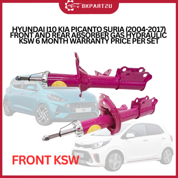 HYUNDAI I10 KIA PICANTO SURIA (2004-2017) FRONT AND REAR ABSORBER GAS HYDRAULIC KSW 6 MONTH WARRANTY PRICE PER SET
