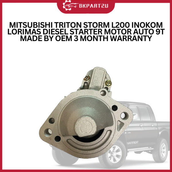 MITSUBISHI TRITON STORM L200 INOKOM LORIMAS DIESEL (1999–2010) STARTER MOTOR AUTO 9T MADE BY OEM 3 MONTH WARRANTY