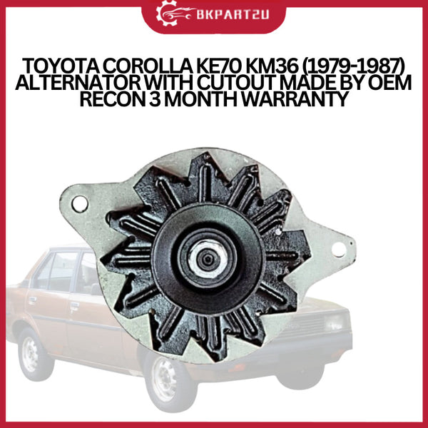 TOYOTA COROLLA KE70 KM36 (1979-1987) ALTERNATOR WITH CUTOUT MADE BY OEM RECON 3 MONTH WARRANTY