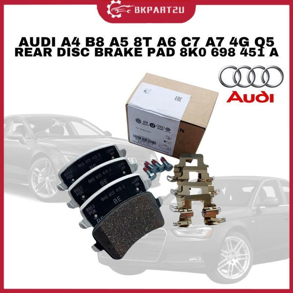 AUDI A4 B8 A5 8T A6 C7 A7 4G Q5 8R REAR DISC BRAKE PAD REAR BRAKE PAD 8K0698451A 8K0 698 451A