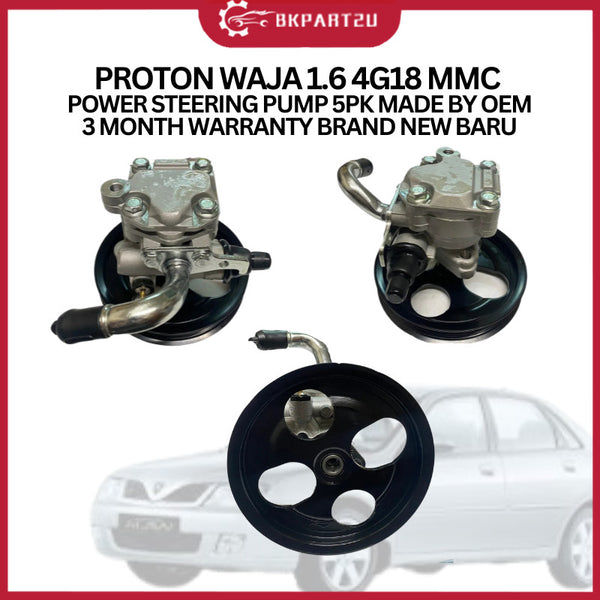 PROTON WAJA 1.6 4G18 MMC (2006-2011) POWER STEERING PUMP 5PK MADE BY OEM 3 MONTH WARRANTY BRAND NEW BARU