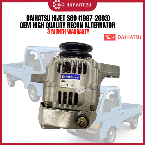 DAIHATSU HIJET S89 1300 (1997-2003) ALTERNATOR T PIN ORI TYPE 35A MADE BY RECON OEM 3 MONTH WARRANTY