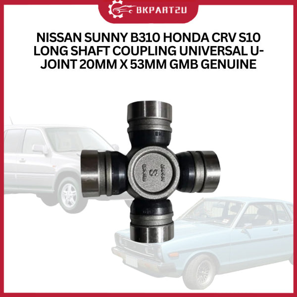 NISSAN SUNNY B310 HONDA CRV S10 LONG SHAFT COUPLING UNIVERSAL U-JOINT 20MM X 53MM GMB GENUINE