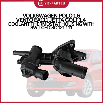 VOLKSWAGEN POLO 1.6 VENTO EA111 JETTA GOLF 1.4  COOLANT THERMOSTAT HOUSING WITH SWITCH 03C 121 111