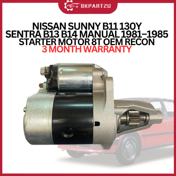 NISSAN SUNNY B11 130Y SENTRA B13 B14 MANUAL 1981–1985 STARTER MOTOR 8T OEM RECON 3 MONTH WARRANTY