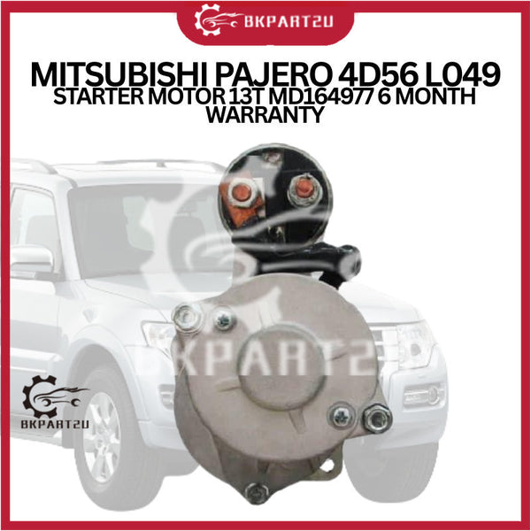 MITSUBISHI PAJERO 4D56 L049 STARTER MOTOR 13T MD164977 6 MONTH WARRANTY