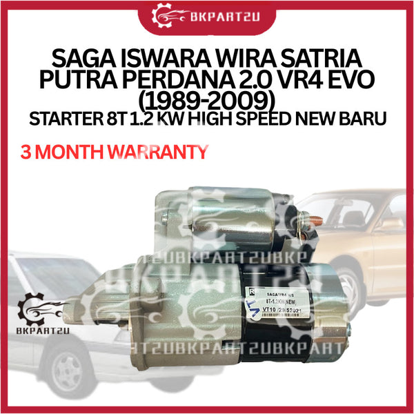 SAGA ISWARA WIRA SATRIA PUTRA PERDANA 2.0 VR4 EVO (1989-2009) STARTER 8T 1.2 KW HIGH SPEED NEW BARU