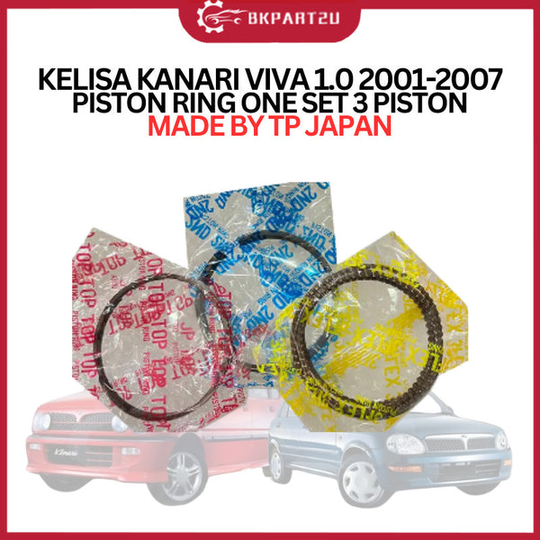 PERODUA KELISA KANARI VIVA 1.0 (2001-2007) PISTON RING ONE SET 3 PISTON MADE BY TP JAPAN