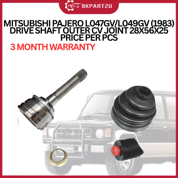 MITSUBISHI PAJERO L047GV/L049GV (1983)  DRIVE SHAFT OUTER CV JOINT 28X56X25 PRICE PER PCS
