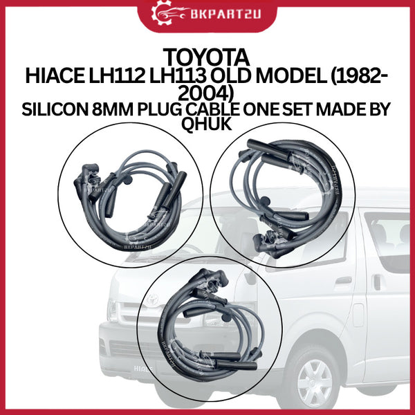 Toyota Hiace LH112 LH113 Old Model (1982-2004) Silicon 8mm Plug Cable One Set Made By Qhuk