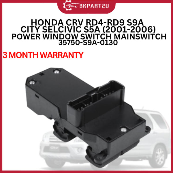 HONDA CRV RD4-RD9 S9A CITY SEL CIVIC S5A (2001-2006) POWER WINDOW SWITCH MAIN SWITCH 35750-S9A-0130 3 MONTH WARRANTY
