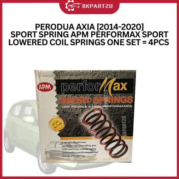 PERODUA AXIA 2014-2020 SPORT SPRING APM PERFORMAX PORT LOWERED COIL SPRINGS ONE SET=4PCS !!