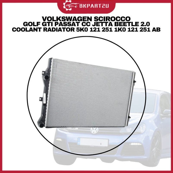VOLKSWAGEN SCIROCCO GOLF GTI PASSAT CC JETTA BEETLE 2.0 COOLANT RADIATOR 5K0 121 251 1K0 121 251 AB