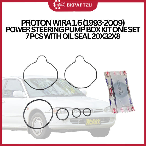 PROTON WIRA 1.6 (1993-2009) POWER STEERING PUMP BOX KIT ONE SET 7 PCS WITH OIL SEAL 20X32X8 OEM HIGH QUALITY