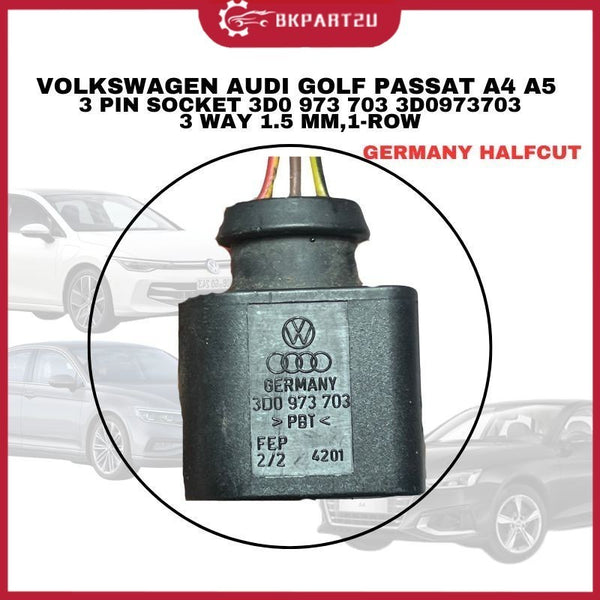 VOLKSWAGEN AUDI GOLF PASSAT A4 A5 3 PIN SOCKET 3D0 973 703 3D0973703 3 WAY 1.5 MM,1-ROW