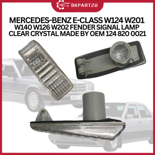 MERCEDES-BENZ E-CLASS W124 W201 W140 W126 W202 (1985-1996) FENDER SIGNAL LAMP CLEAR CRYSTAL MADE BY OEM 124 820 0021