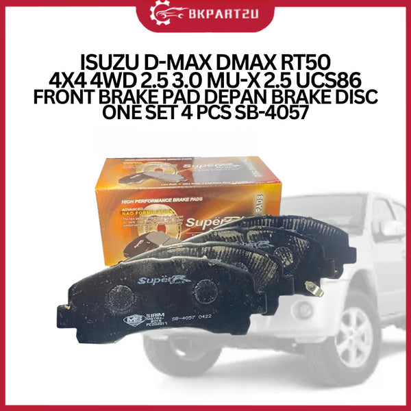 ISUZU D-MAX DMAX RT50 4X4 4WD 2.5 3.0 MU-X 2.5 UCS86 2002-2012 FRONT BRAKE PAD DEPAN DISC SB-4057