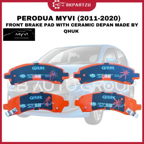 Perodua Myvi Lagi Best Icon Axia Bezza (2011-2020) Front Brake Pad With Ceramic 1 Set 4pcs