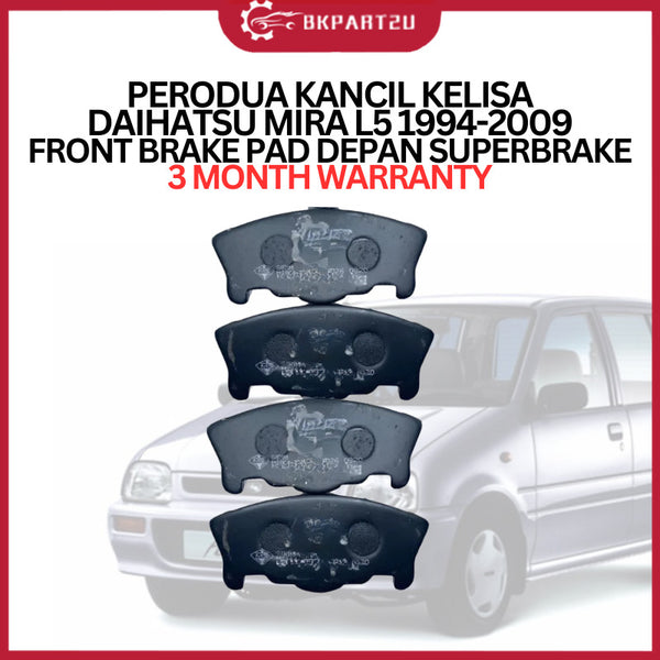 PERODUA KANCIL KELISA DAIHATSU MIRA L5 1994-2009 FRONT BRAKE PAD DEPAN SUPER BRAKE 3 MONTH WARRANTY